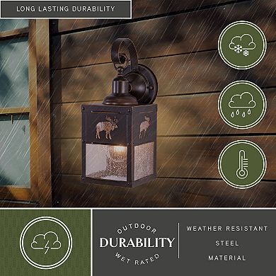 Yellowstone 5.25" Moose Outdoor Wall Light Burnished Bronze