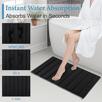 Stone Bath Mat Diatomaceous Earth Non-slip Foldable Bathroom Kitchen Pet Mat