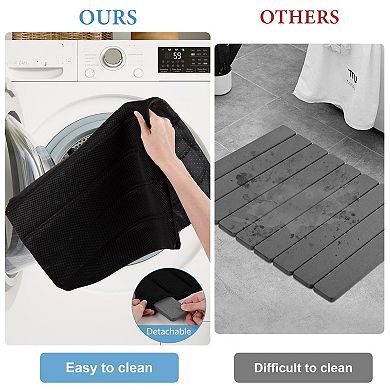 Stone Bath Mat Diatomaceous Earth Non-slip Foldable Bathroom Kitchen Pet Mat