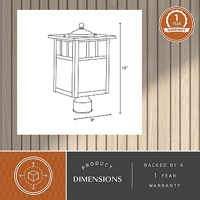 Mission 9" Outdoor Post Light Burnished Bronze
