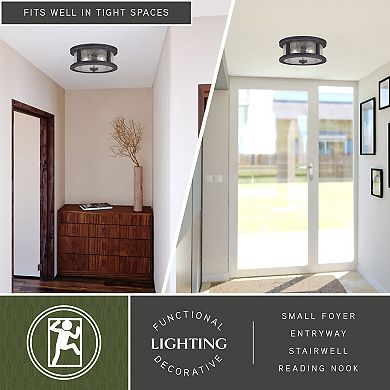 Cumberland 13" Outdoor Flush Mount Ceiling Light Rust Rust Iron