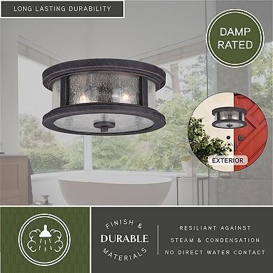 Cumberland 13" Outdoor Flush Mount Ceiling Light Rust Rust Iron