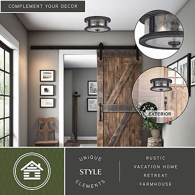 Cumberland 13" Outdoor Flush Mount Ceiling Light Rust Rust Iron