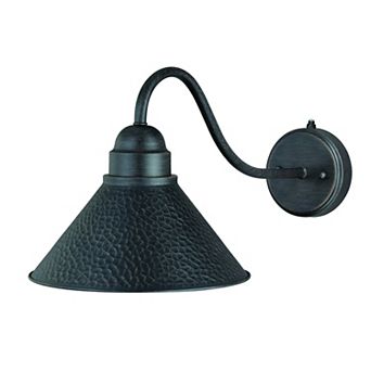 Outland 9.75" Long Arm Outdoor Wall Light Aged Iron and Light Gold