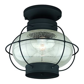 Chatham 13" Outdoor Semi Flush Mount Ceiling Light Textured Black