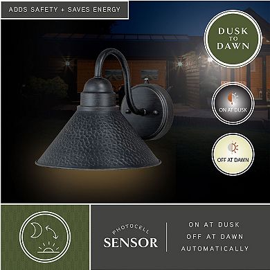 Outland 9.75" Outdoor Wall Light Aged Iron and Light Gold