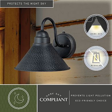 Outland 9.75" Outdoor Wall Light Aged Iron and Light Gold