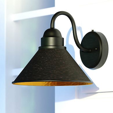 Outland 9.75" Outdoor Wall Light Aged Iron and Light Gold