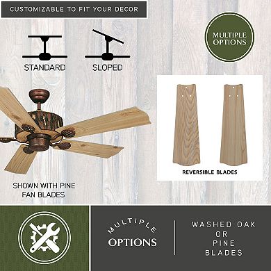 Log Cabin 52" Ceiling Fan Weathered Patina