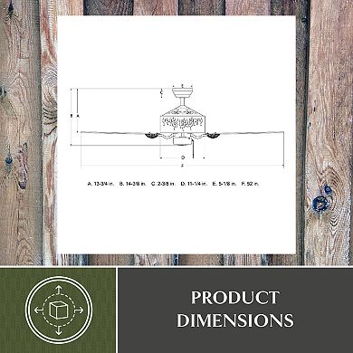 Log Cabin 52" Ceiling Fan Weathered Patina