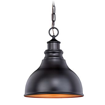 Delano 11" Outdoor Pendant Oil Burnished Bronze and Light Gold