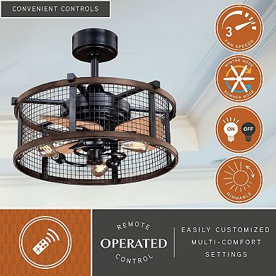 Humboldt 21" LED Ceiling Fan Oil Rubbed Bronze and Burnished Teak