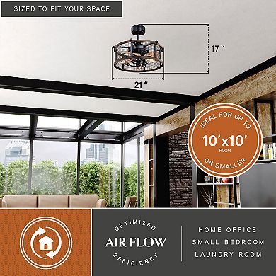 Humboldt 21" LED Ceiling Fan Oil Rubbed Bronze and Burnished Teak