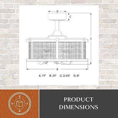 Humboldt 21" LED Ceiling Fan Oil Rubbed Bronze and Burnished Teak
