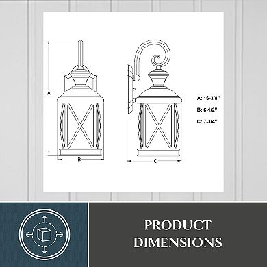 Henderson Black Motion Sensor Dusk to Dawn Outdoor Wall Light