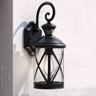 Henderson Black Motion Sensor Dusk to Dawn Outdoor Wall Light
