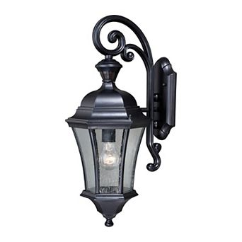 Aberdeen Motion Sensor Dusk to Dawn Outdoor Wall Light Shiny Black