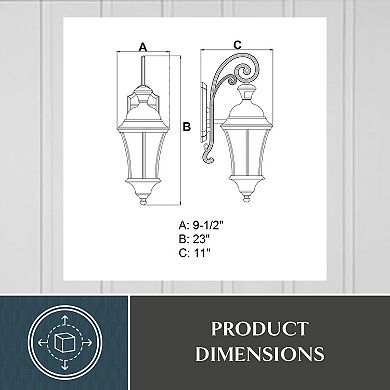 Aberdeen Motion Sensor Dusk to Dawn Outdoor Wall Light Shiny Black