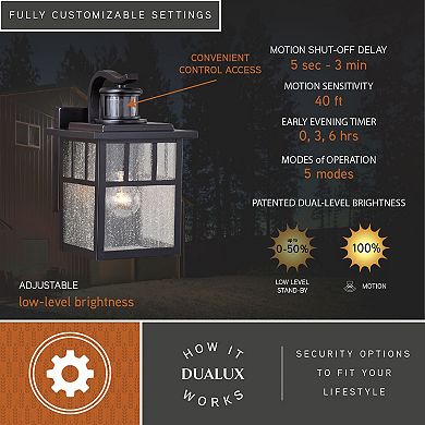 Mission Motion Sensor Dusk to Dawn Outdoor Wall Light Oil Burnished Bronze