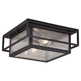 Hyde Park 12" Outdoor Flush Mount Ceiling Light Espresso Bronze