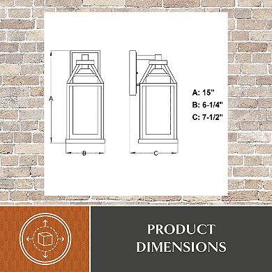 Napier 6.25" Outdoor Wall Light Forged Black and Rustic Elm