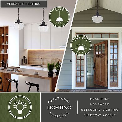 Collins 10"W Outdoor Pendant Matte Black