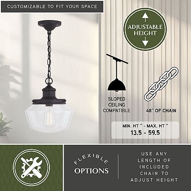 Collins 10"W Outdoor Pendant Matte Black