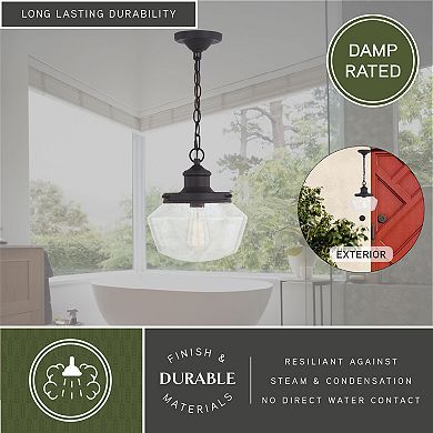 Collins 10"W Outdoor Pendant Matte Black