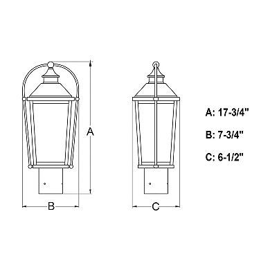 Lexington 7.75"W Outdoor Post Light Textured Black