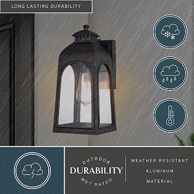 Pilsen 6.5" Outdoor Wall Light Brushed Charcoal