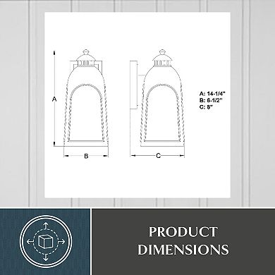 Pilsen 6.5" Outdoor Wall Light Brushed Charcoal