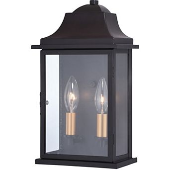 Bristol 7.5 in.W Outdoor Wall Light Oil Burnished Bronze with Light Gold