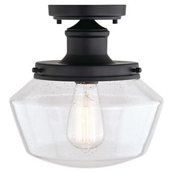 Collins 10"W Outdoor Flush Mount Matte Black