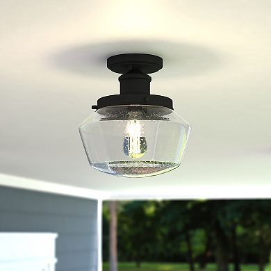Collins 10"W Outdoor Flush Mount Matte Black