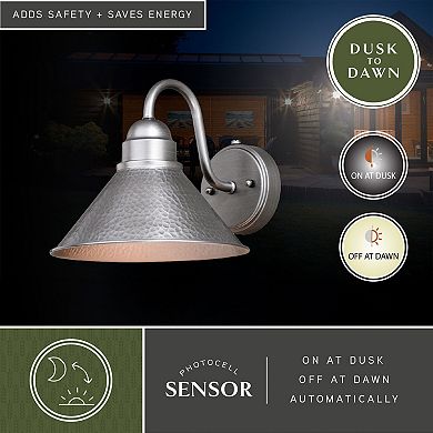 Outland 10" Outdoor Wall Light Brushed Pewter