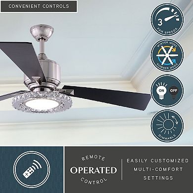 Clara 52" LED Ceiling Fan Brushed Nickel