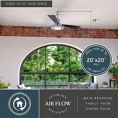 Clara 52" LED Ceiling Fan Brushed Nickel