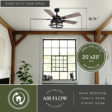 Elburn 52" Ceiling Fan Black