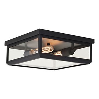 Kinzie 12" 2 Light Flush Mount Textured Black