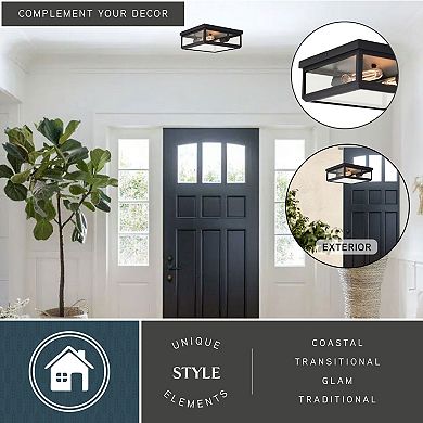 Kinzie 12" 2 Light Flush Mount Textured Black