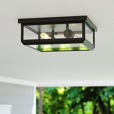 Kinzie 12" 2 Light Flush Mount Textured Black