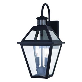Nottingham Dualux 8.5" 2-Light Outdoor Motion Sensor Wall Light Textured Black