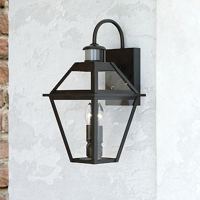 Nottingham Dualux 8.5" 2-Light Outdoor Motion Sensor Wall Light Textured Black