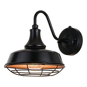 Dorado 9" Outdoor Cage Wall Light Dark Bronze and Light Gold