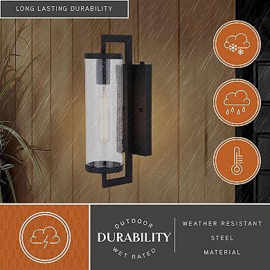 Morgan Park 16"H Outdoor Wall Light Matte Black