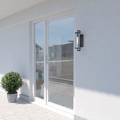 Morgan Park 16"H Outdoor Wall Light Matte Black