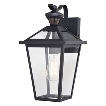 Derby 1 Light Matte Black Motion Sensor Dusk to Dawn Outdoor Wall Lantern