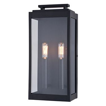 Hampton 7.5" 2 Light Outdoor Wall Light Textured Black