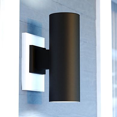 Chiasso 2 Light 14.25"H Dusk to Dawn Outdoor Wall Light Textured Black