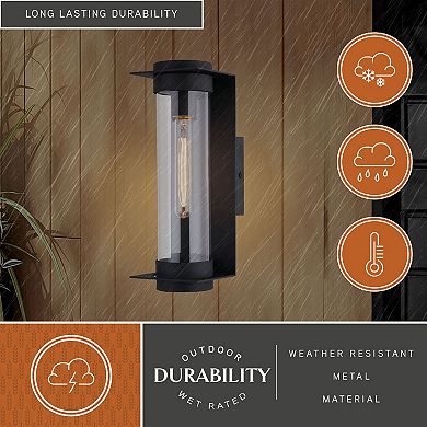 Brighton Park 14"H Outdoor Wall Light Textured Black